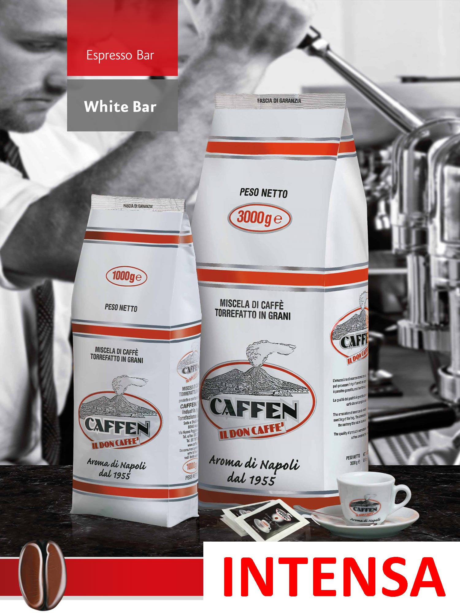 Кофе в зернах, бленд Vesuvio, интенсивная обжарка