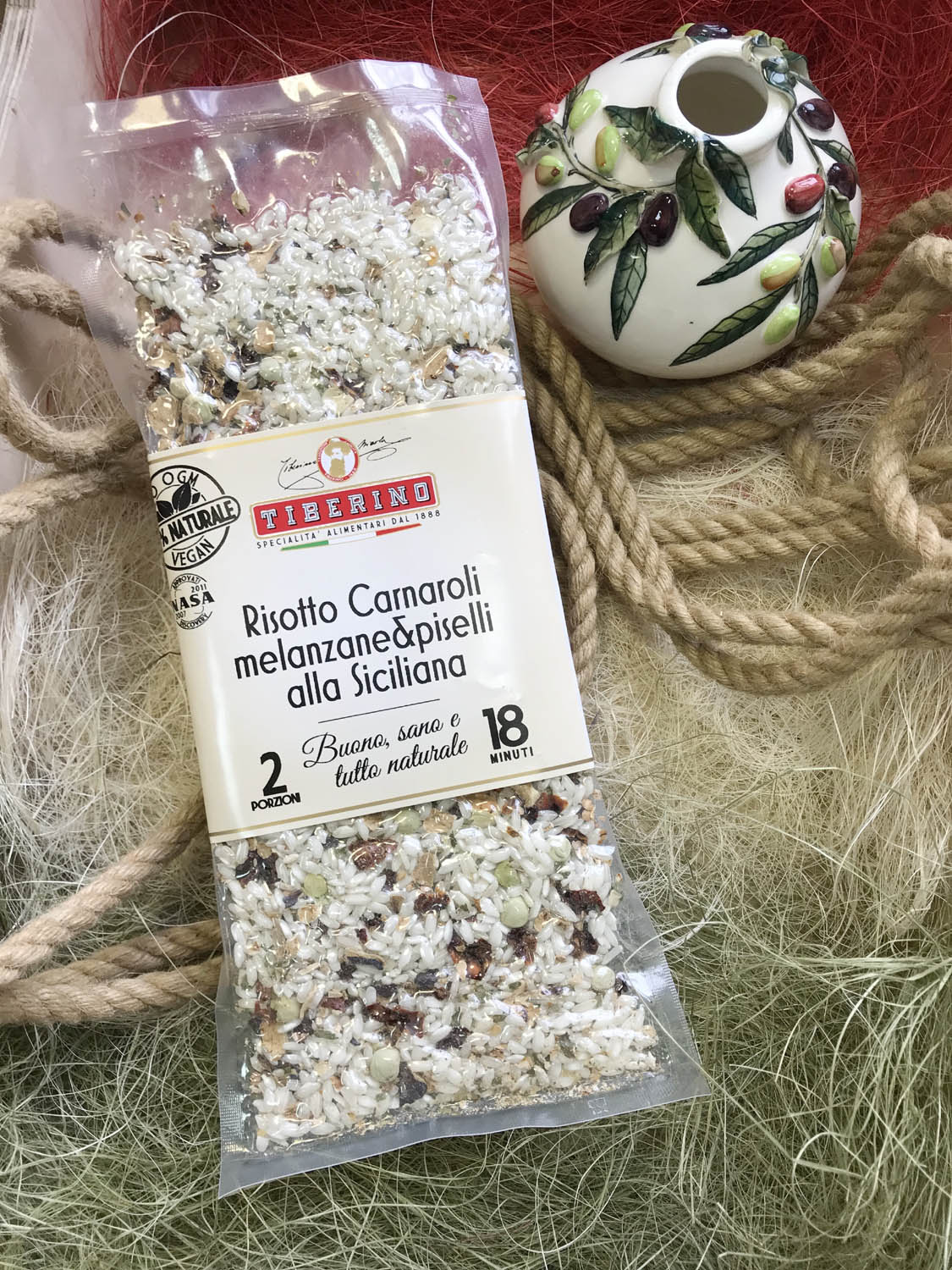 Ризотто «Мессина» с баклажаном и горошком. Купить интернет-магазине Olivaitalia