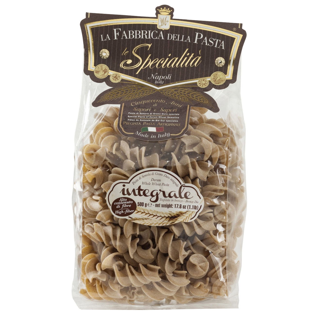 Паста Фузиллони из цельнозерновой муки. Купить интернет-магазине Olivaitalia