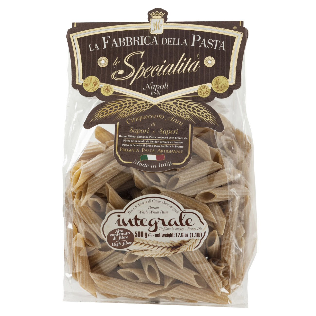 Паста Пенне рифленые из цельнозерновой муки. Купить интернет-магазине Olivaitalia