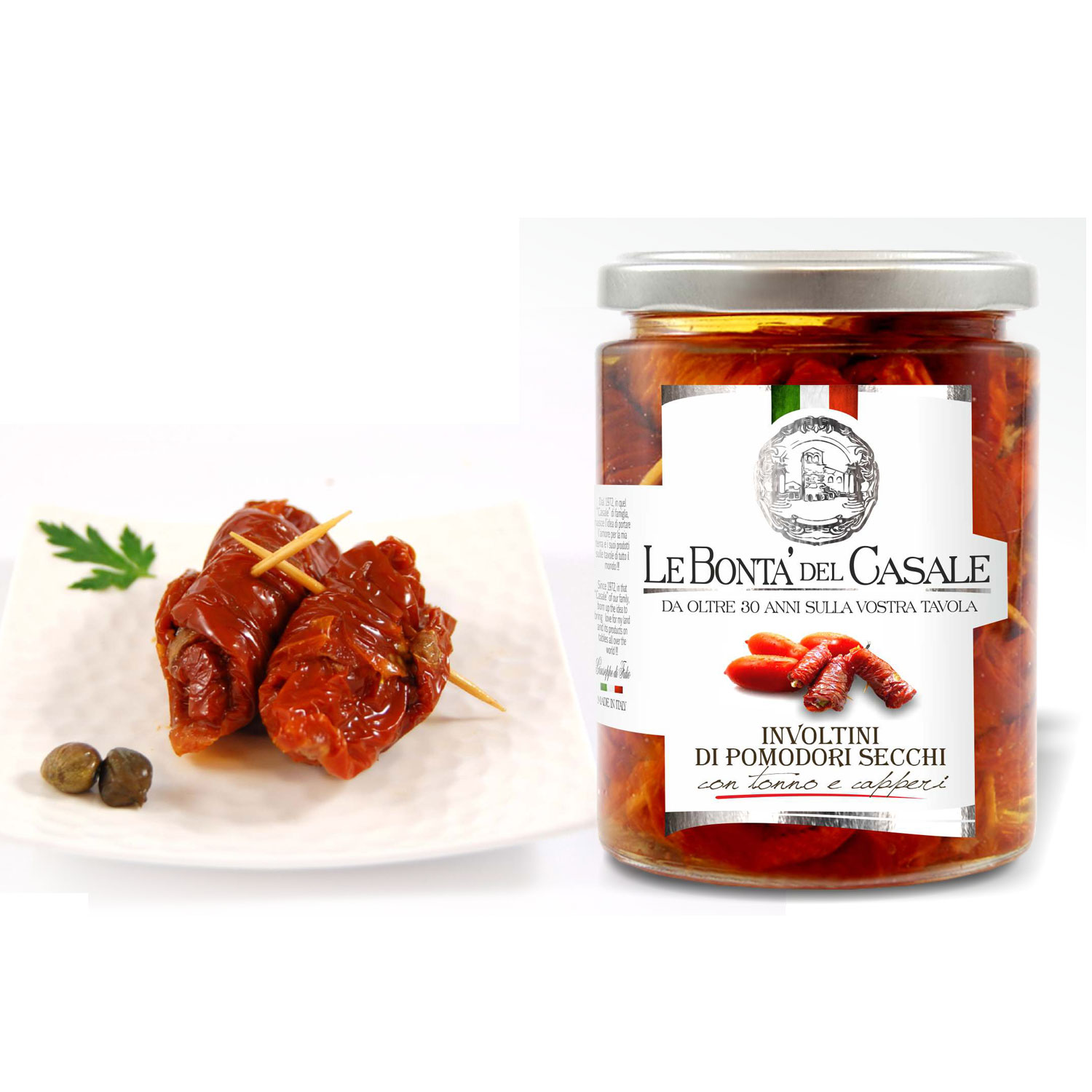 Рулетики из вяленых томатов с тунцом/каперсы. Купить интернет-магазине Olivaitalia